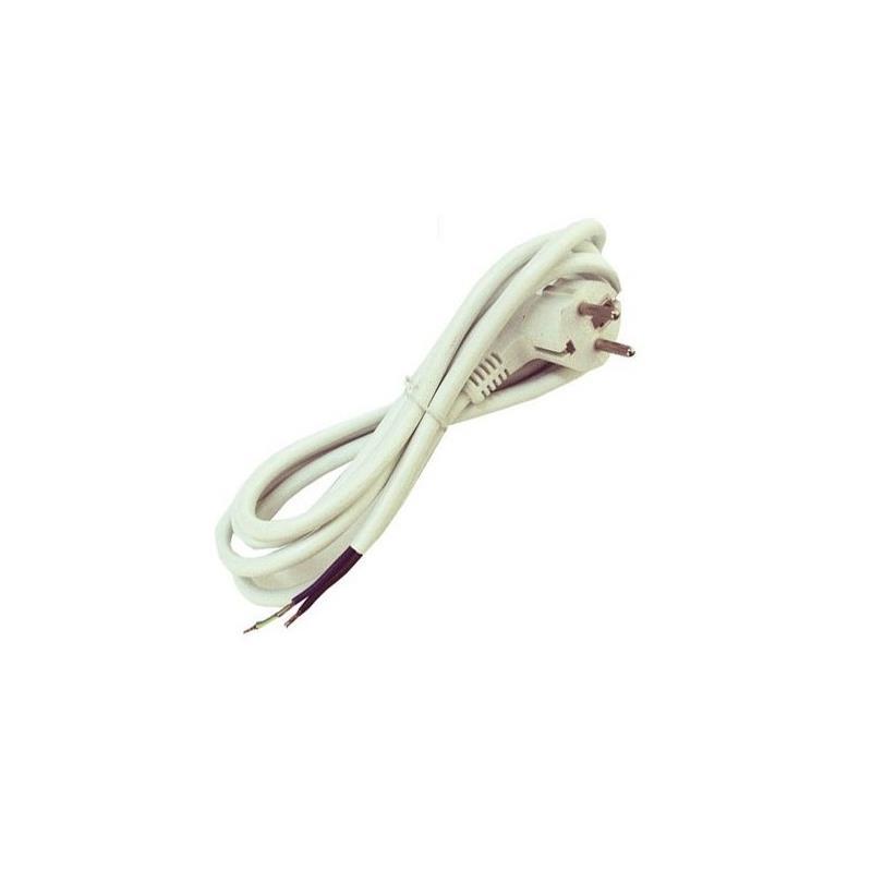 Cable Blanco + Clavija Injectada 3x1.5mm  2m - Imagen 1