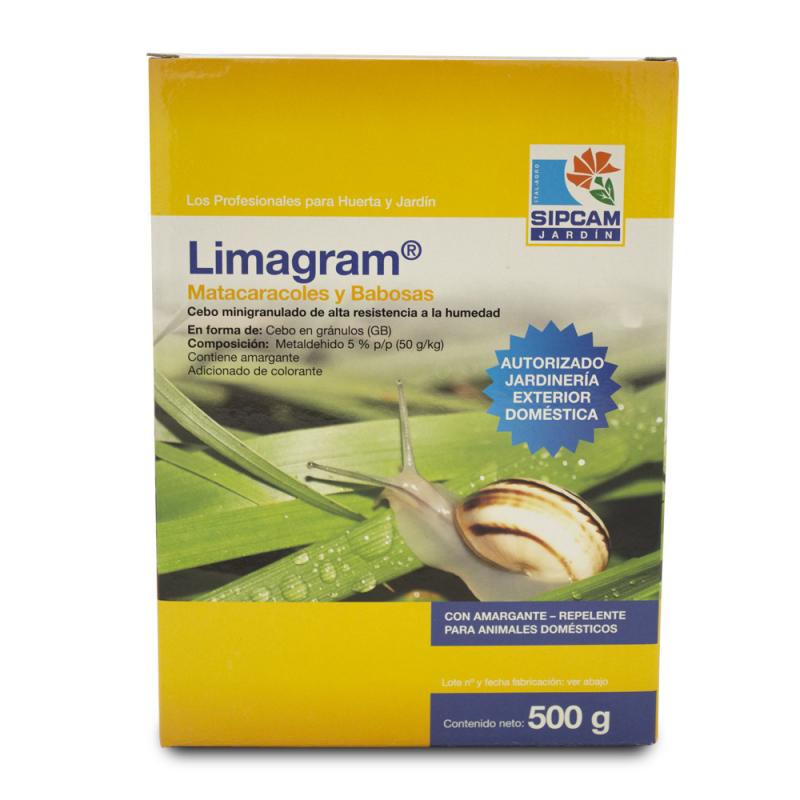 Sipcam Jardin Limagram 500gr (Matacaracoles y Babosas) Metaldehído 5% GB - Imagen 1