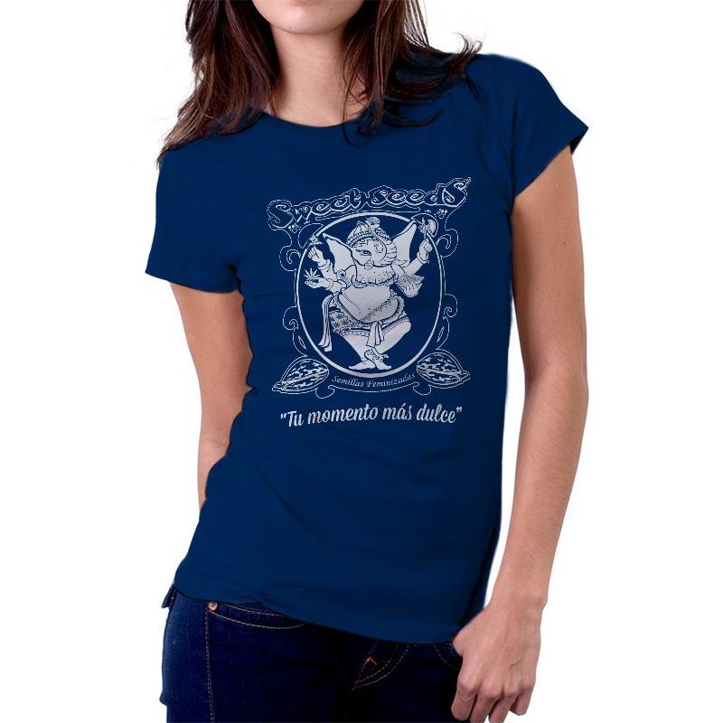 Camiseta Mujer Logo Slogan Azul - Imagen 1