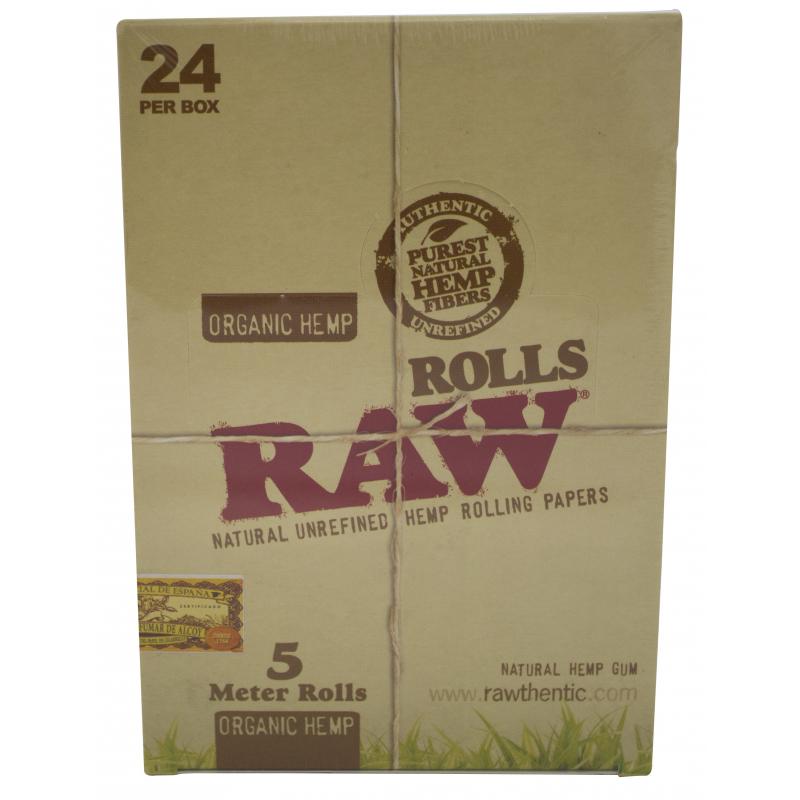 Papel de Fumar Raw Rolls Orgánico (24 Rollos de 5m) - Imagen 1