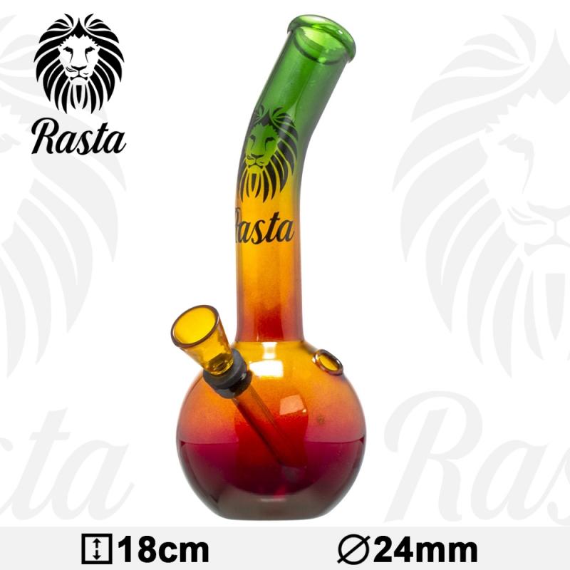 Bong de Cristal Rasta 18cm Ø:24mm - Imagen 1