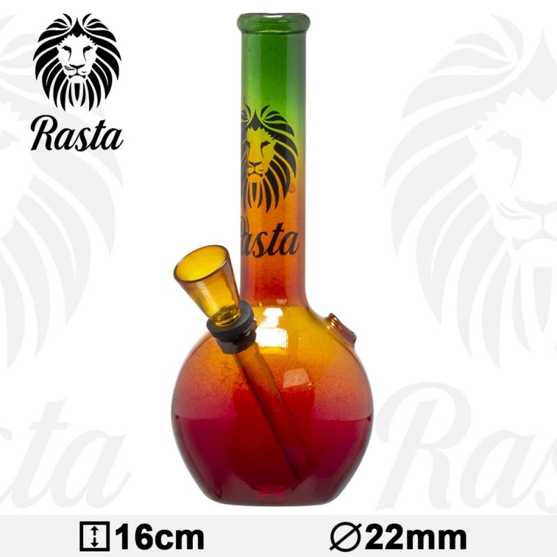 Bong de Cristal Rasta 16cm Ø:22mm - Imagen 1