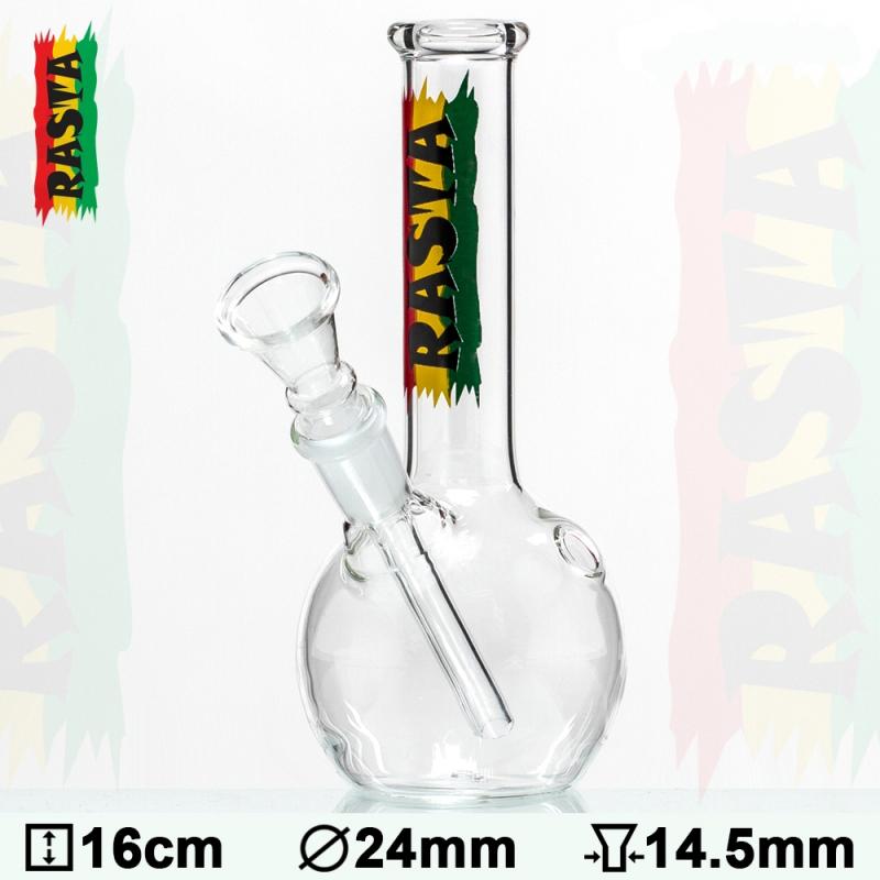 Bong de Cristal Bandera Rasta 16cm Ø:24mm - Imagen 1